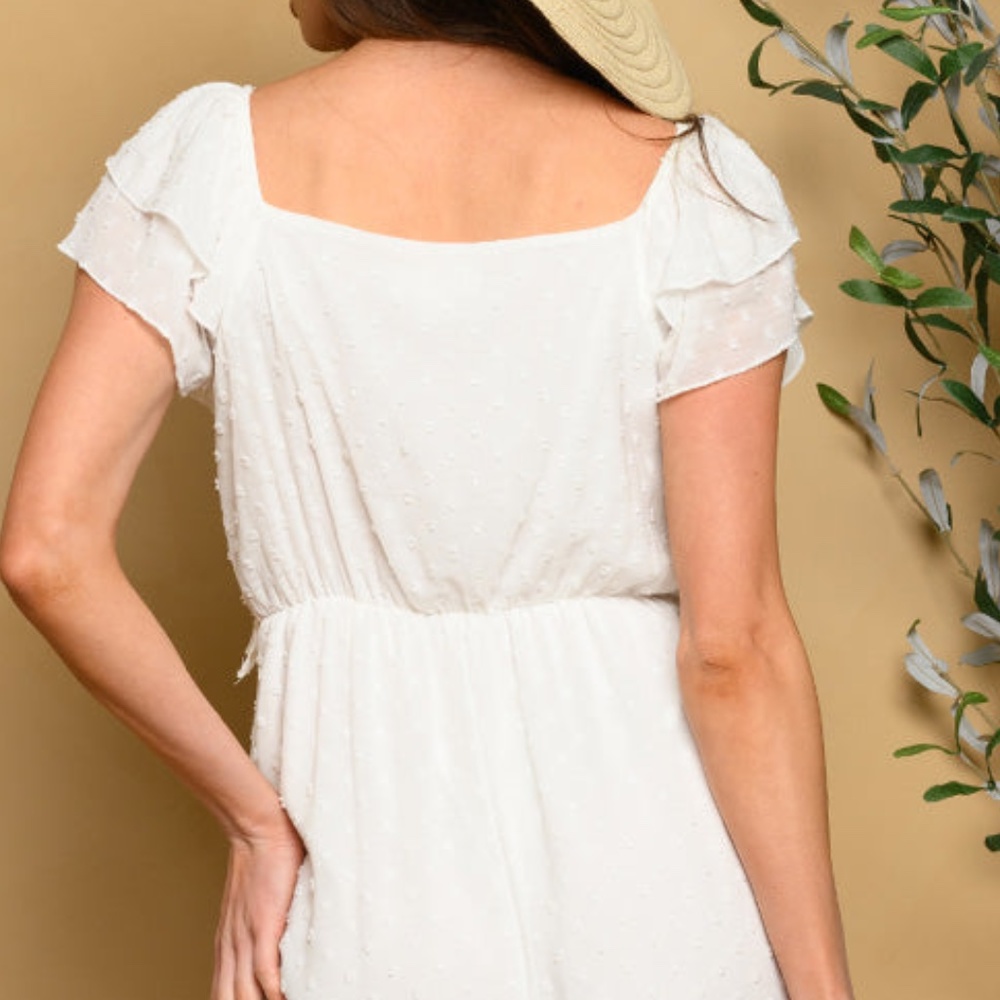 Swiss Dot White Maxi dress - Picture 6 of 12